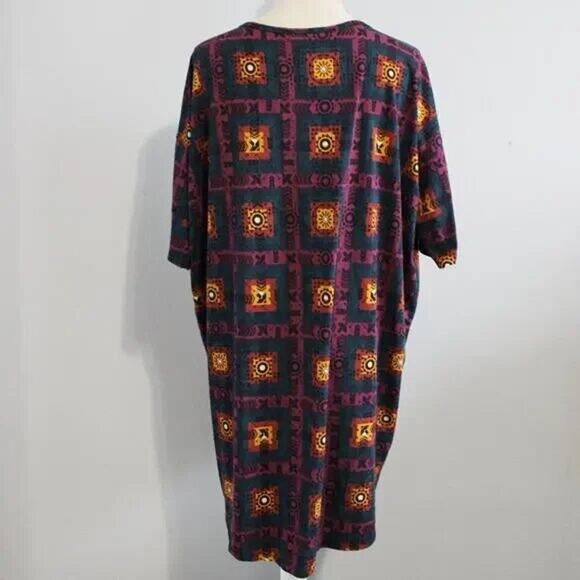 LuLaRoe Short Sleeve Boho Print Tunic Hi Lo Top Size M - Picture 6 of 9